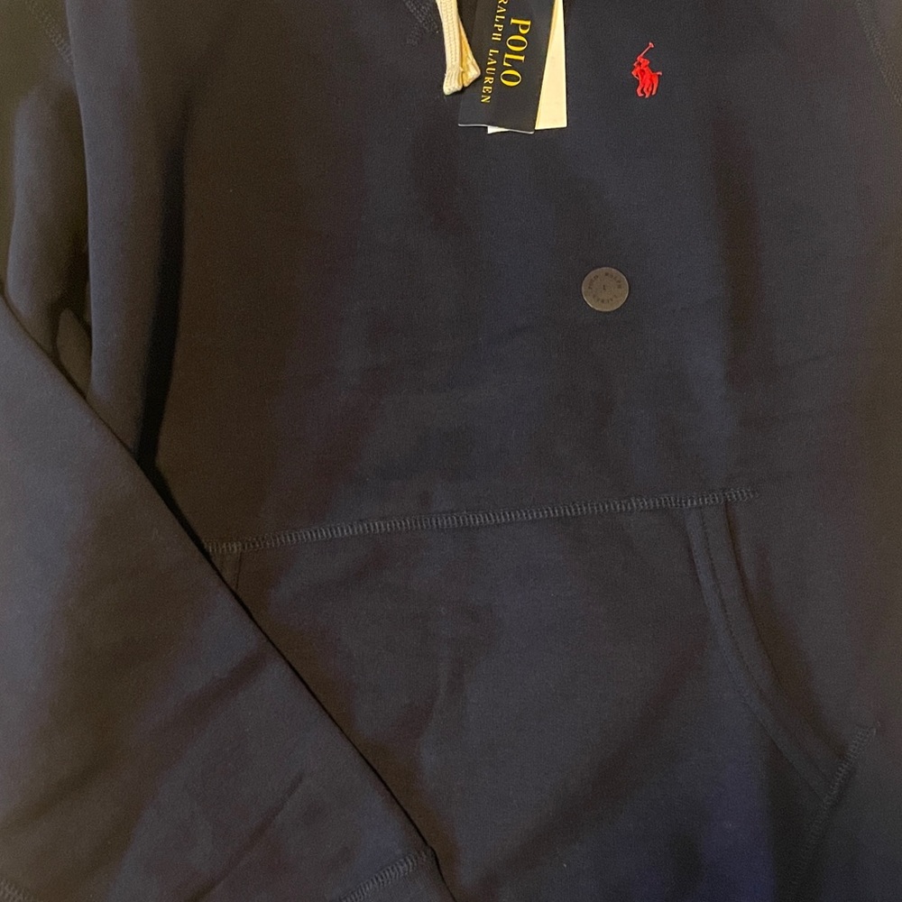 Ralph Lauren Navy Hoodie with Red Logo - Picture 4 of 5